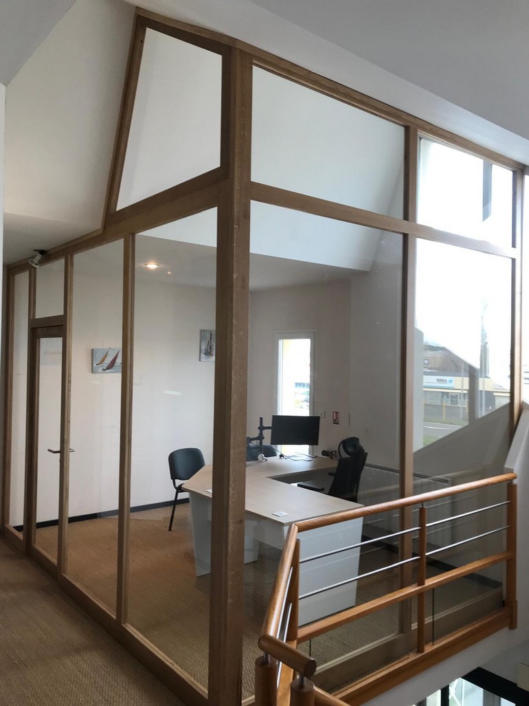 Cloison vitres boius chne naturel 